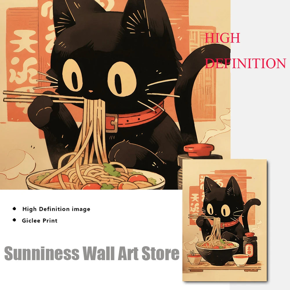 Funny Ramen Noodles Canvas Art