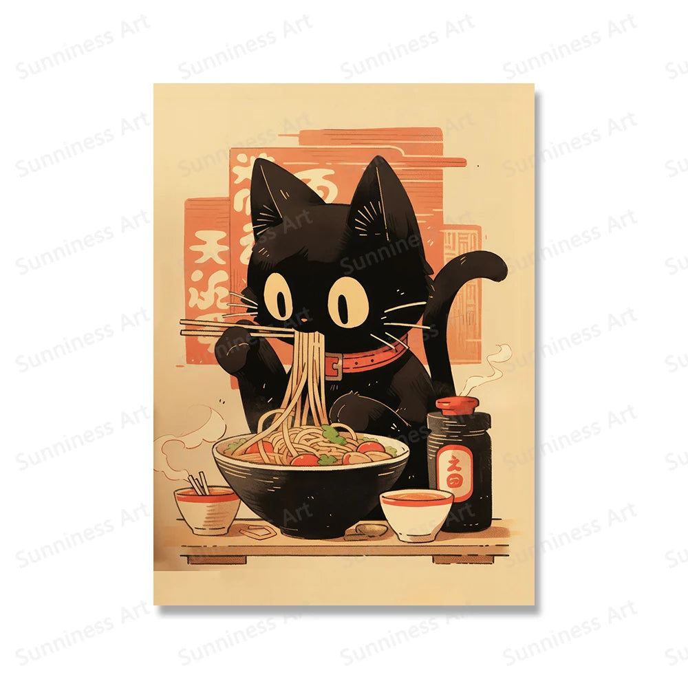 Funny Ramen Noodles Canvas Art