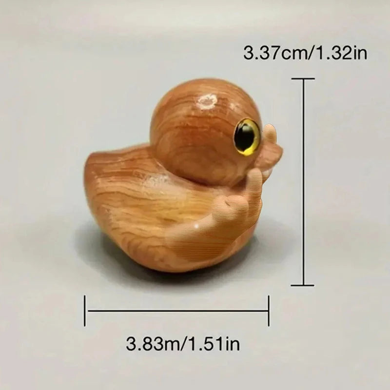 Funny Wooden Middle Finger Duck