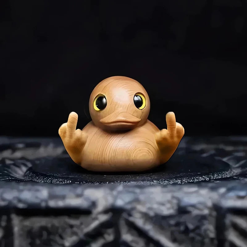 Funny Wooden Middle Finger Duck