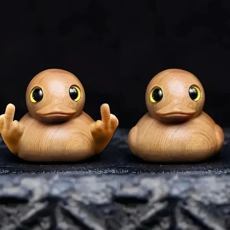 Funny Wooden Middle Finger Duck