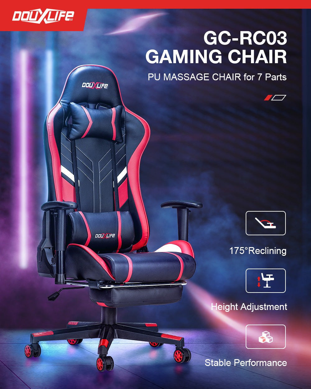 GC-RC03 Ergonomic Massage Gaming Chair