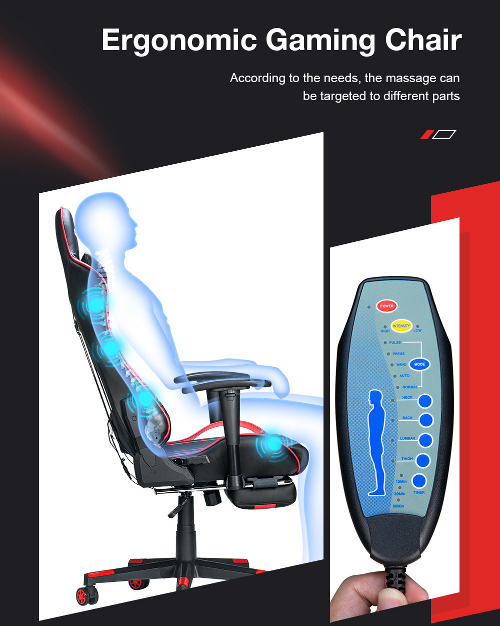 GC-RC03 Ergonomic Massage Gaming Chair