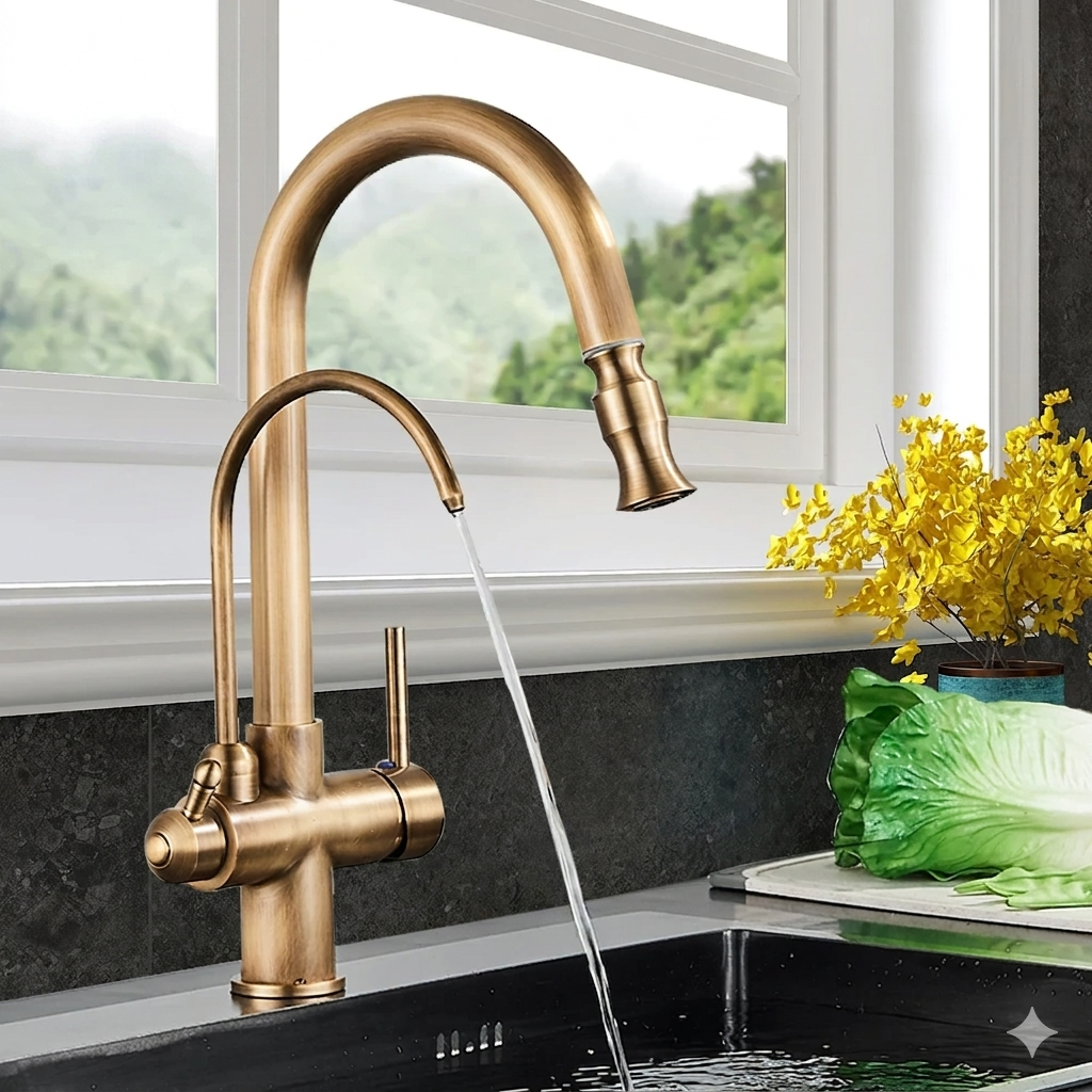 2-in-1 Kitchen Faucet with Filter Water Outlet