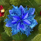 Glitter Christmas Flowers - 14cm Decor