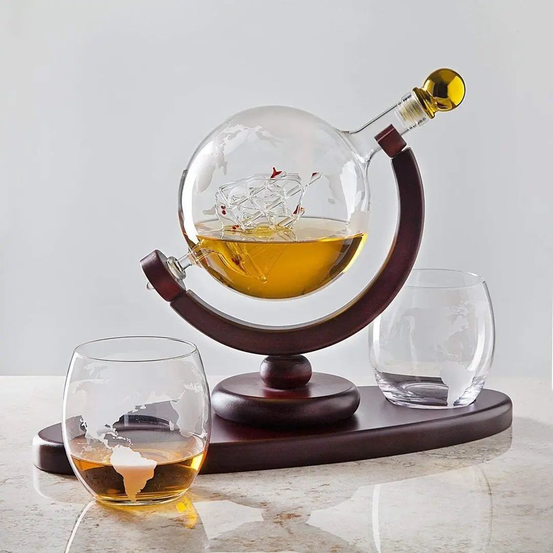 Globe Whisky Decanter Set 850ml