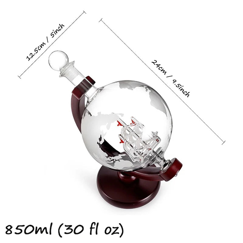 Globe Whisky Decanter Set 850ml