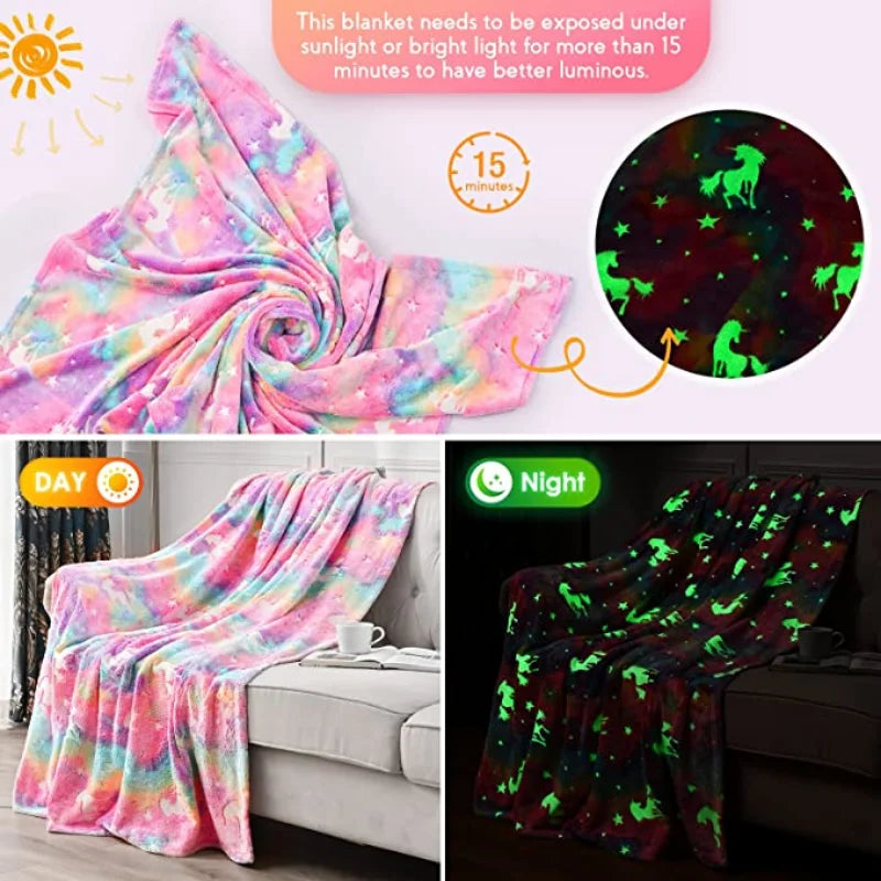 Glow in Dark Unicorn Blanket