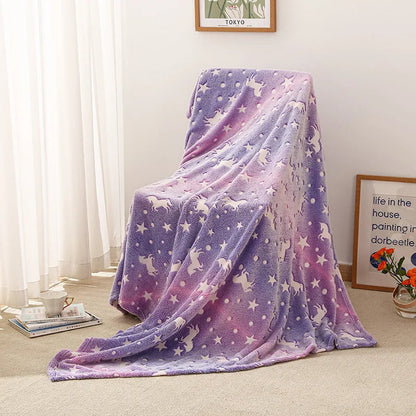 Glow in Dark Unicorn Blanket