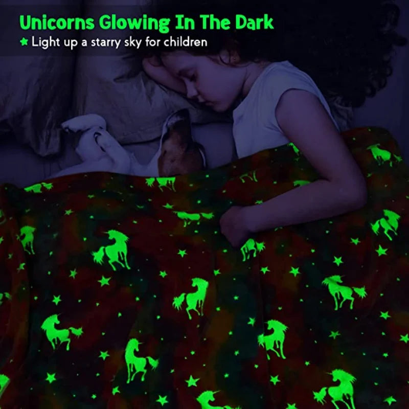 Glow in Dark Unicorn Blanket