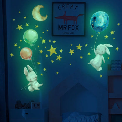 Glow in the Dark Cartoon Wall Decals