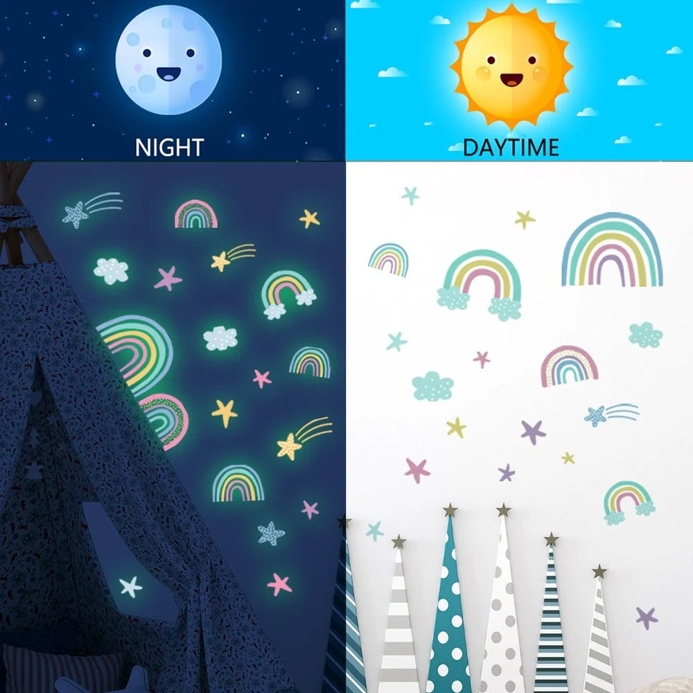 Glow in the Dark Cartoon Wall Decals