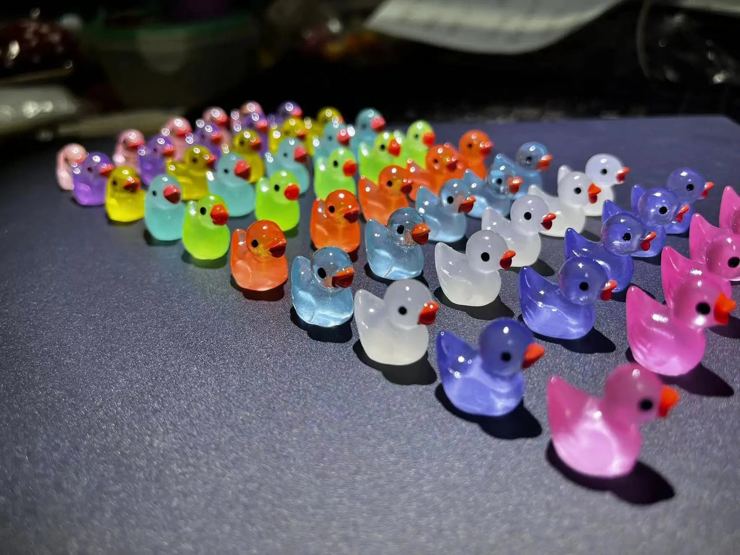 Glow-in-the-Dark Mini Duck Figurines