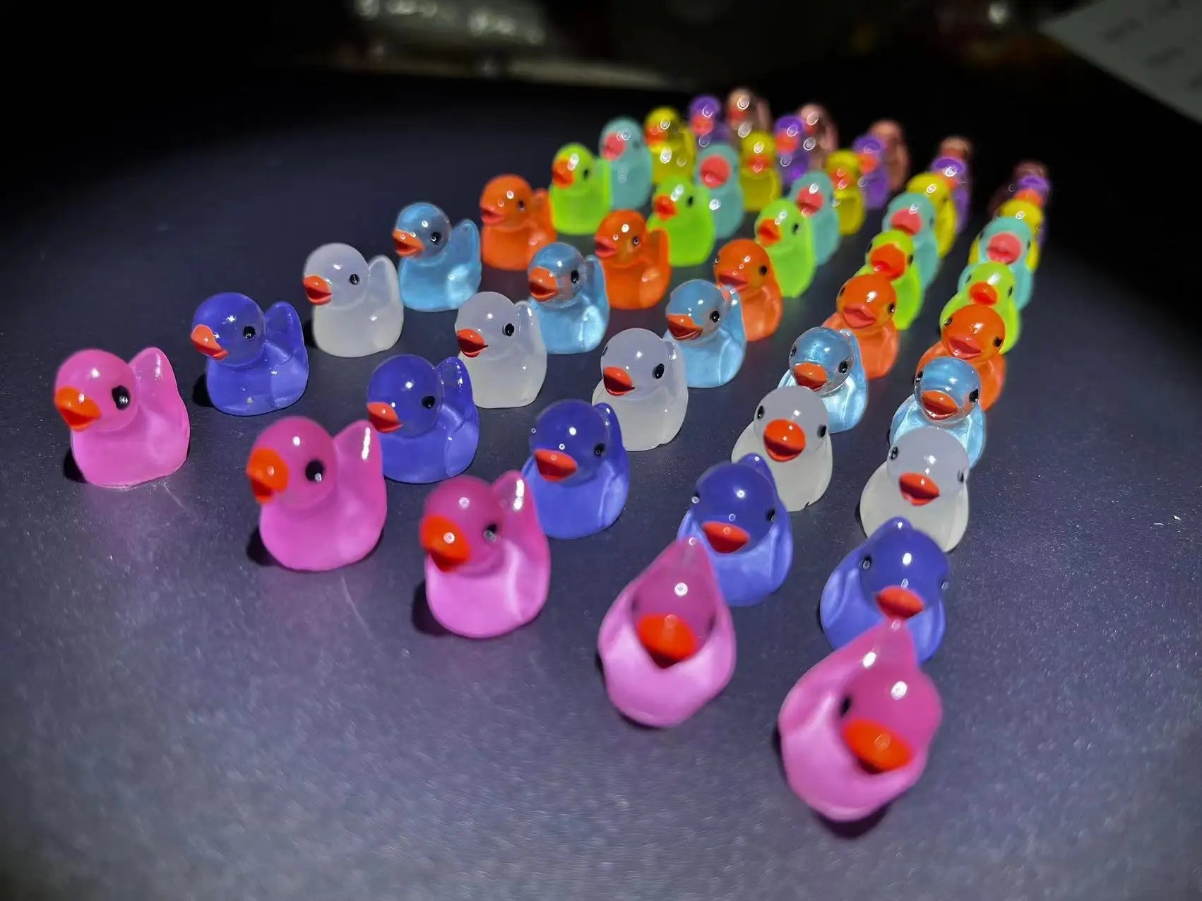 Glow-in-the-Dark Mini Duck Figurines