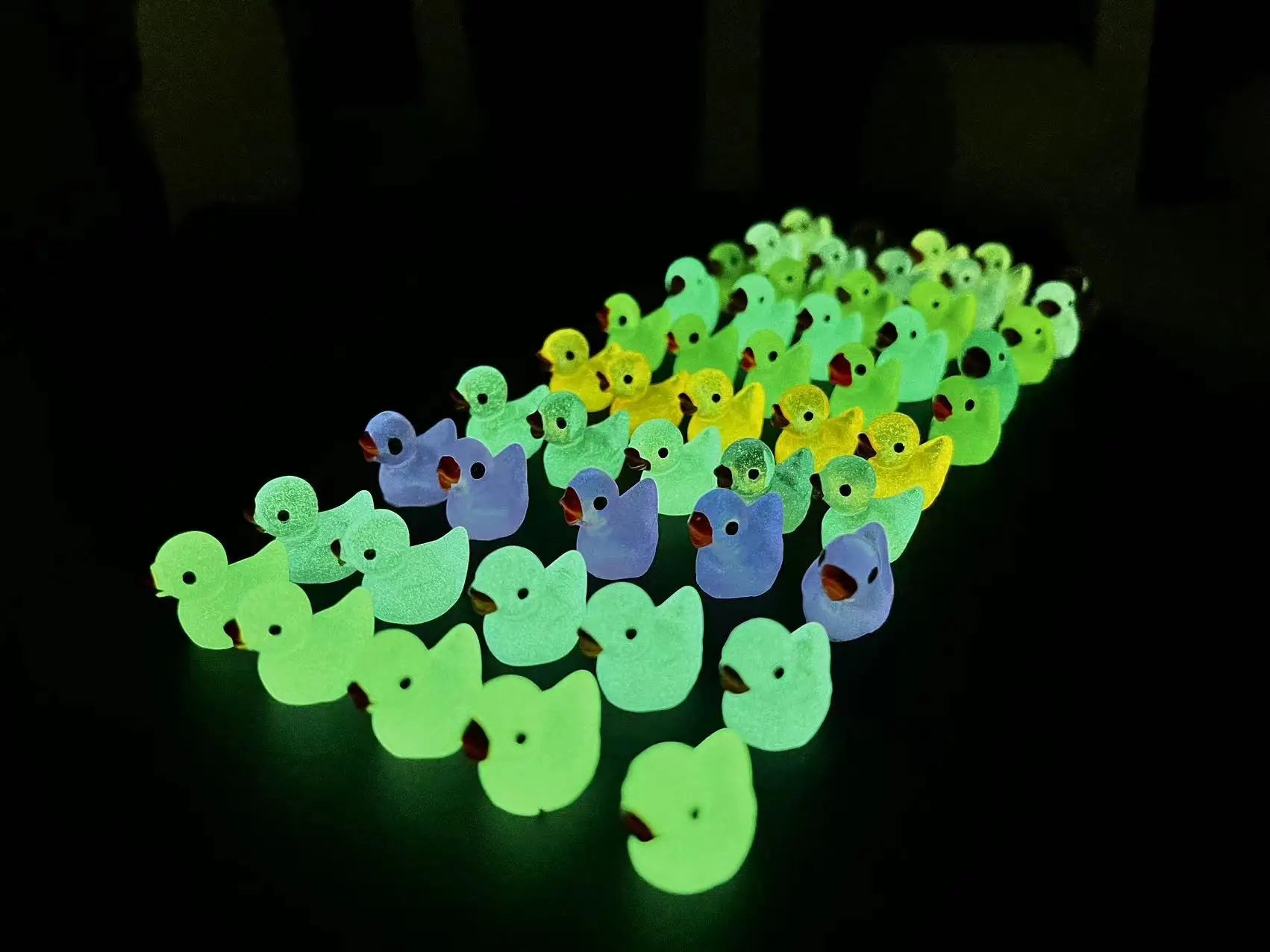 Glow-in-the-Dark Mini Duck Figurines