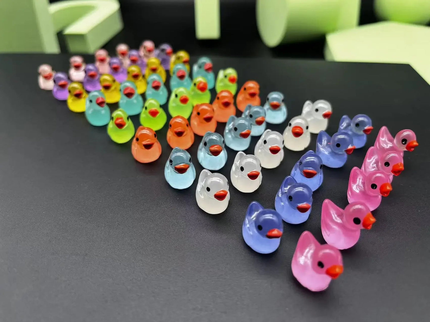 Glow-in-the-Dark Mini Duck Figurines