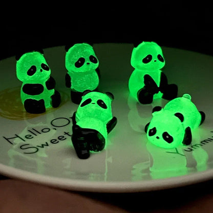 Glowing Mini Panda Figurines Decor