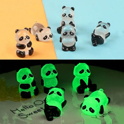 Glowing Mini Panda Figurines Decor