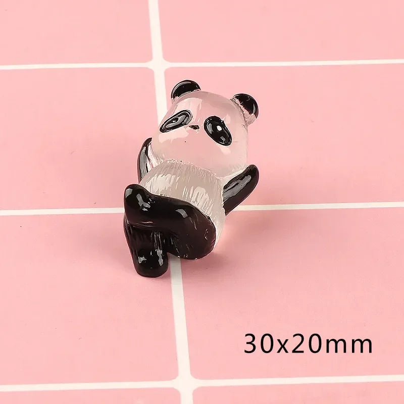 Glowing Mini Panda Figurines Decor