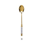 Gold Ceramic Handle Dessert Spoon