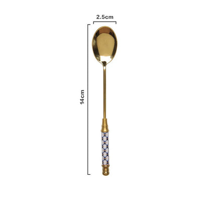 Gold Ceramic Handle Dessert Spoon