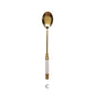 Gold Ceramic Handle Dessert Spoon