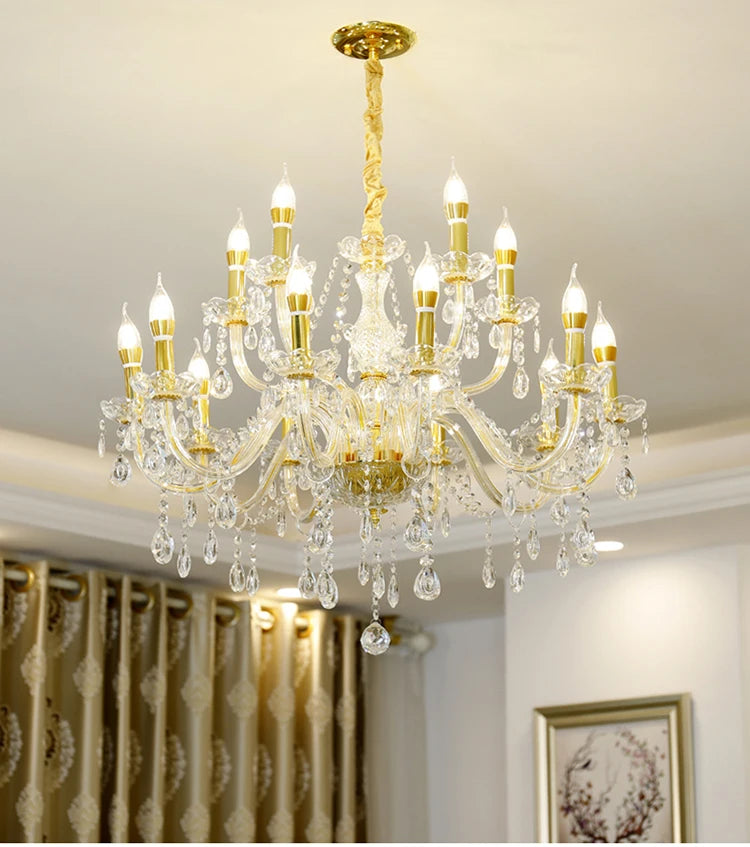 Gold Crystal Candelabra Chandelier