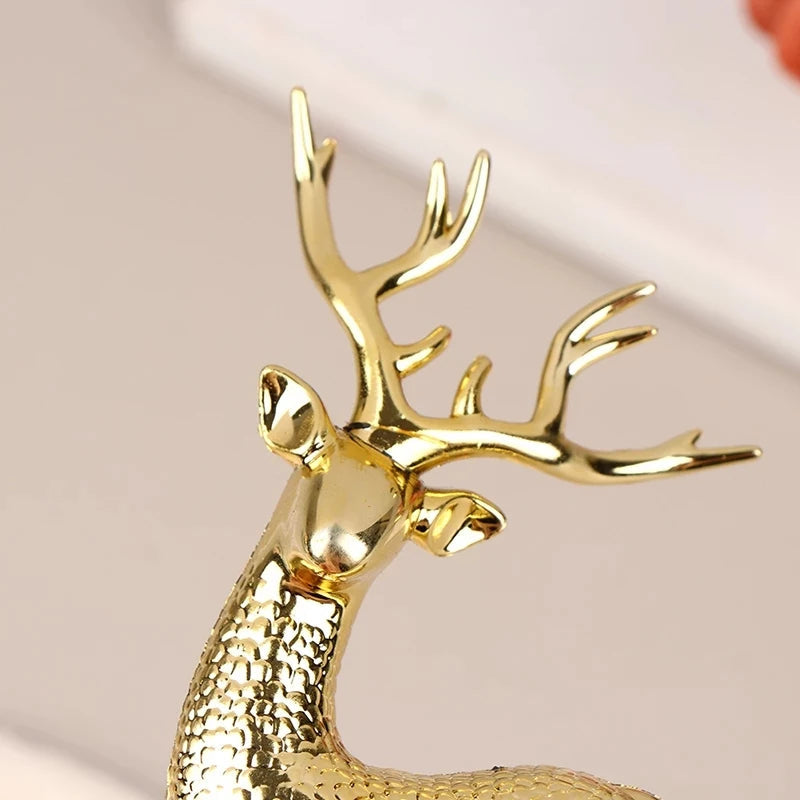 Gold Deer Statue Home Decor