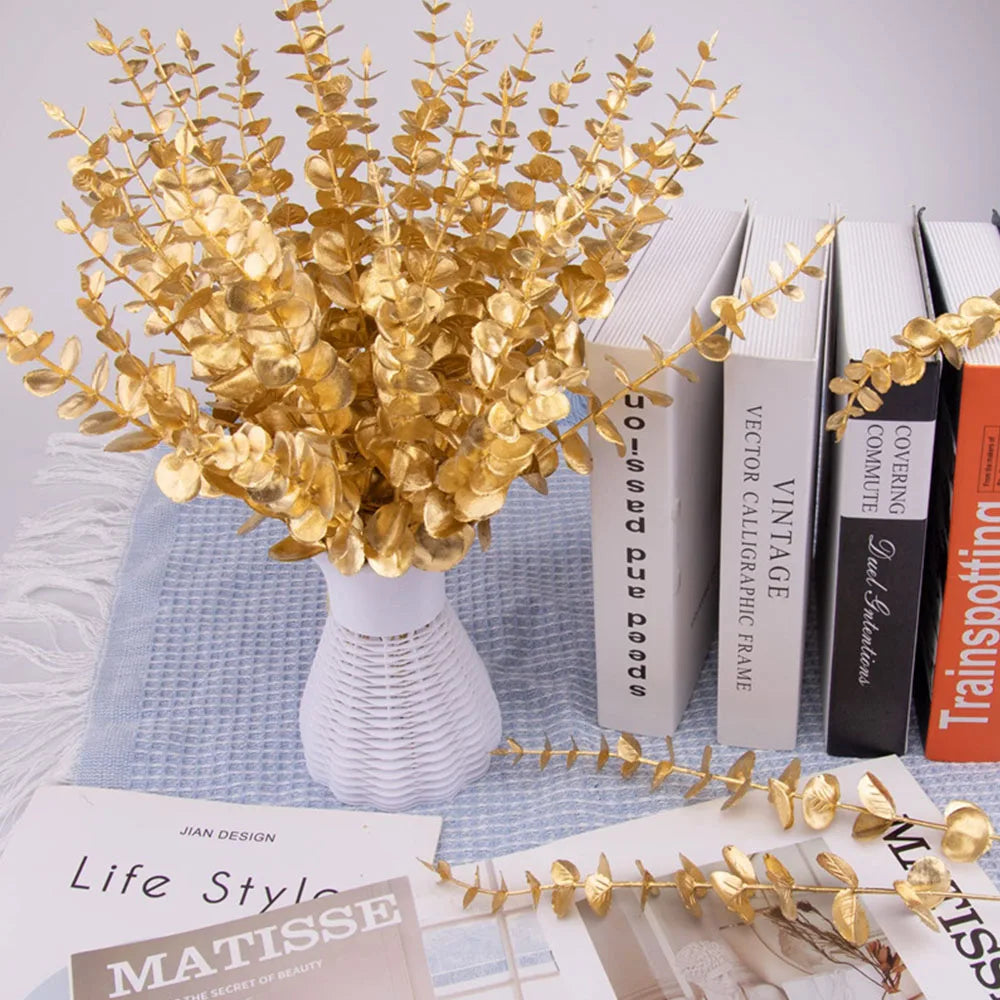 Gold Eucalyptus Branches for Decor