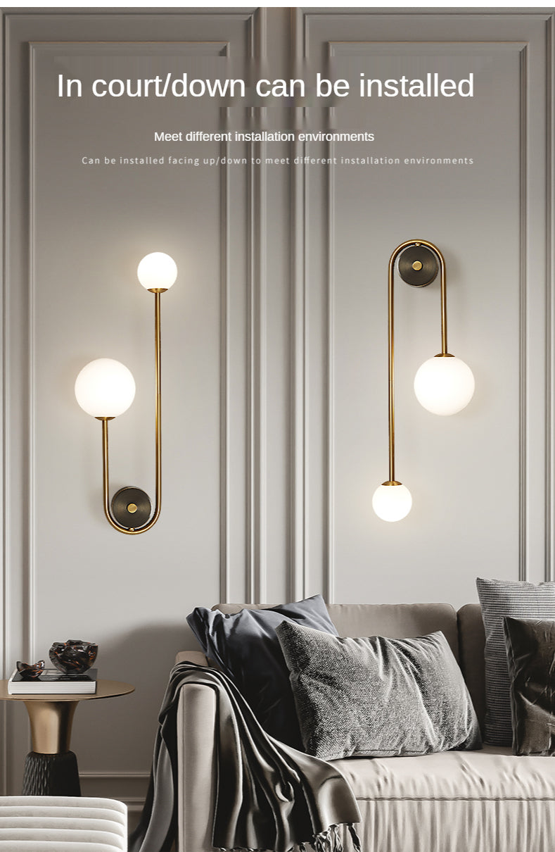 Gold Glass Ball Wall Light