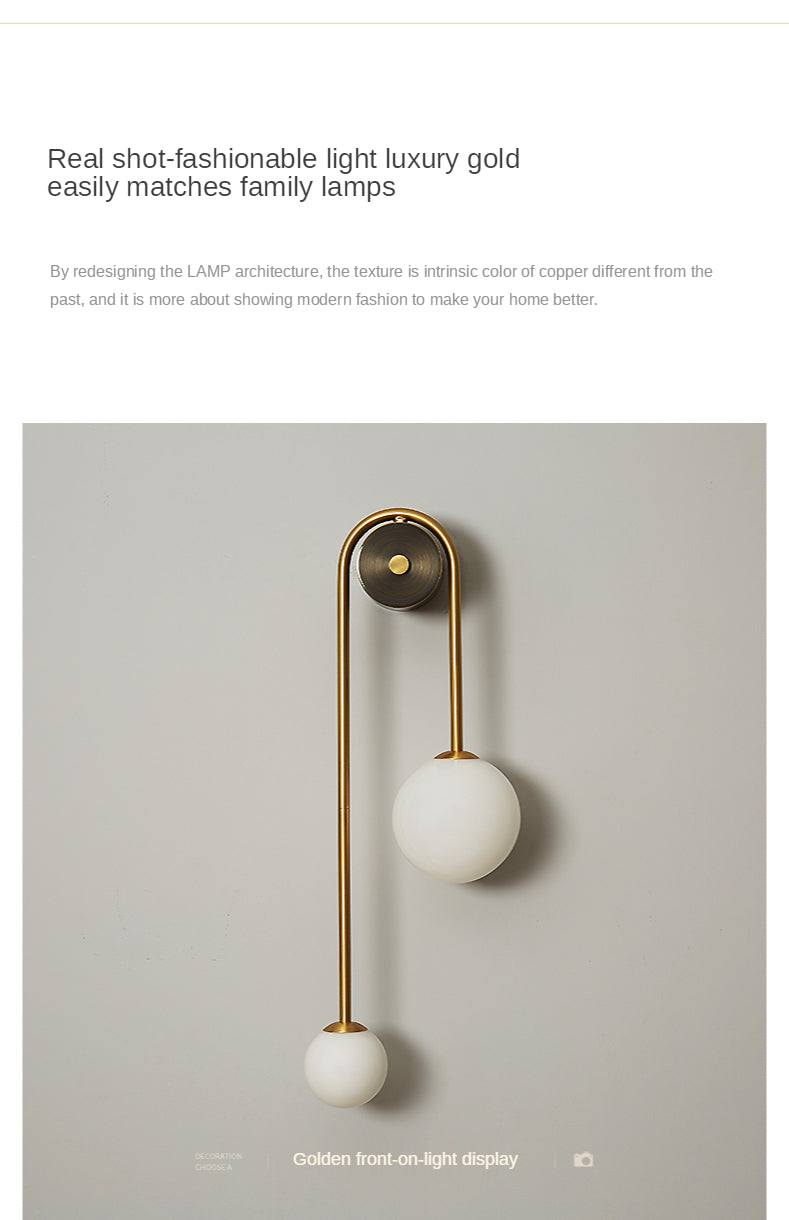 Gold Glass Ball Wall Light