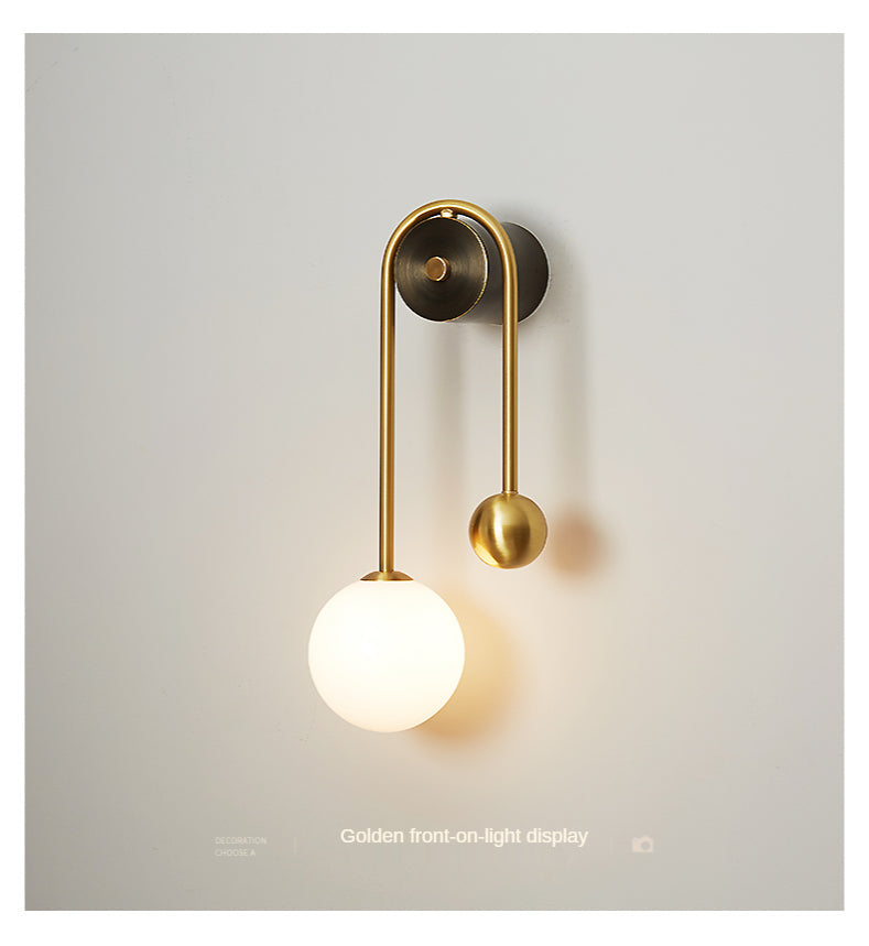 Gold Glass Ball Wall Light