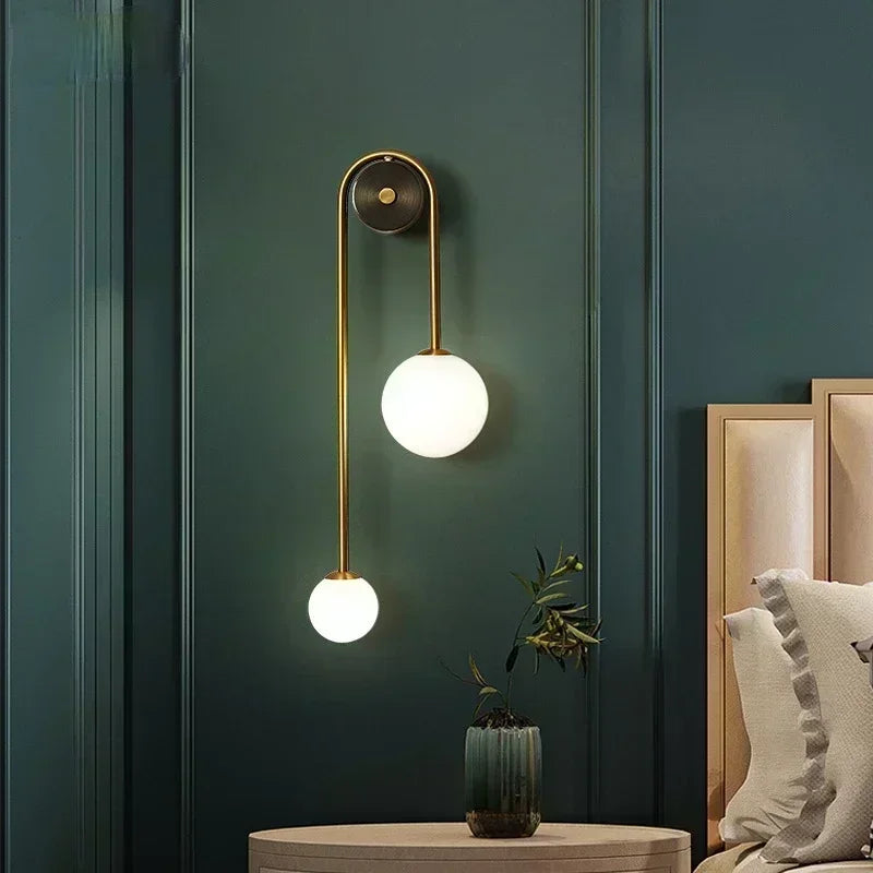 Gold Glass Ball Wall Light