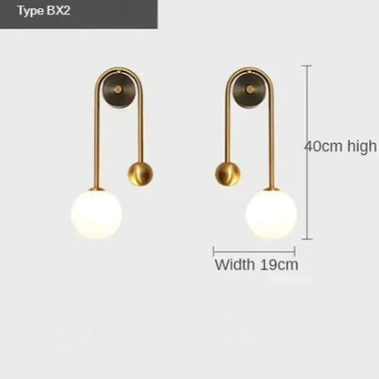 Gold Glass Ball Wall Light