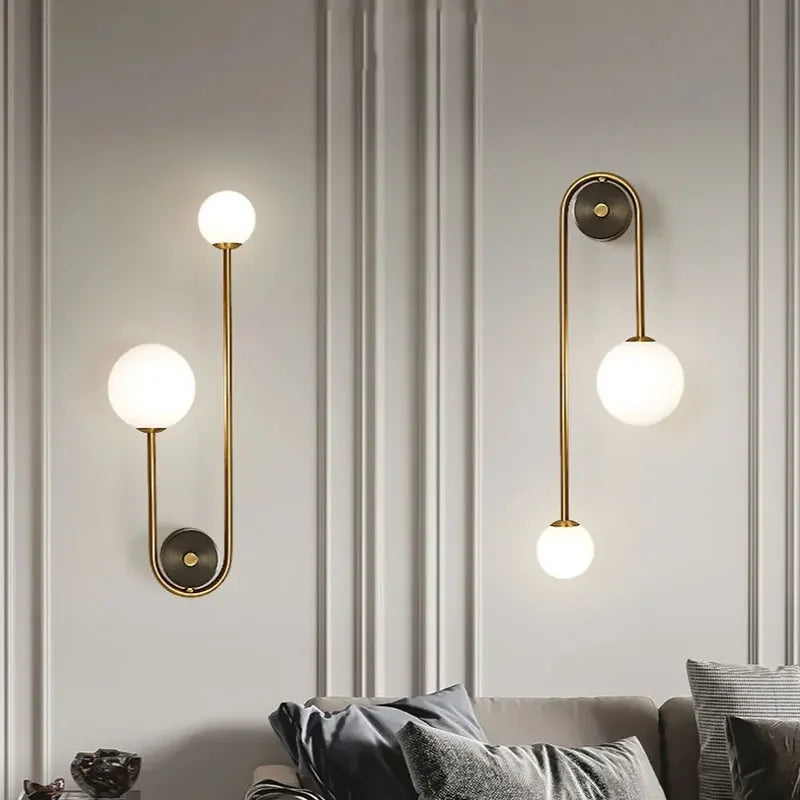 Gold Glass Ball Wall Light