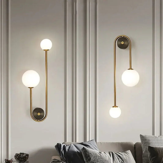 Gold Glass Ball Wall Light