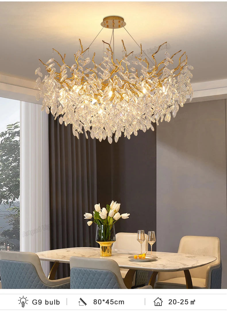 Gold LED Ceiling Chandelier Light