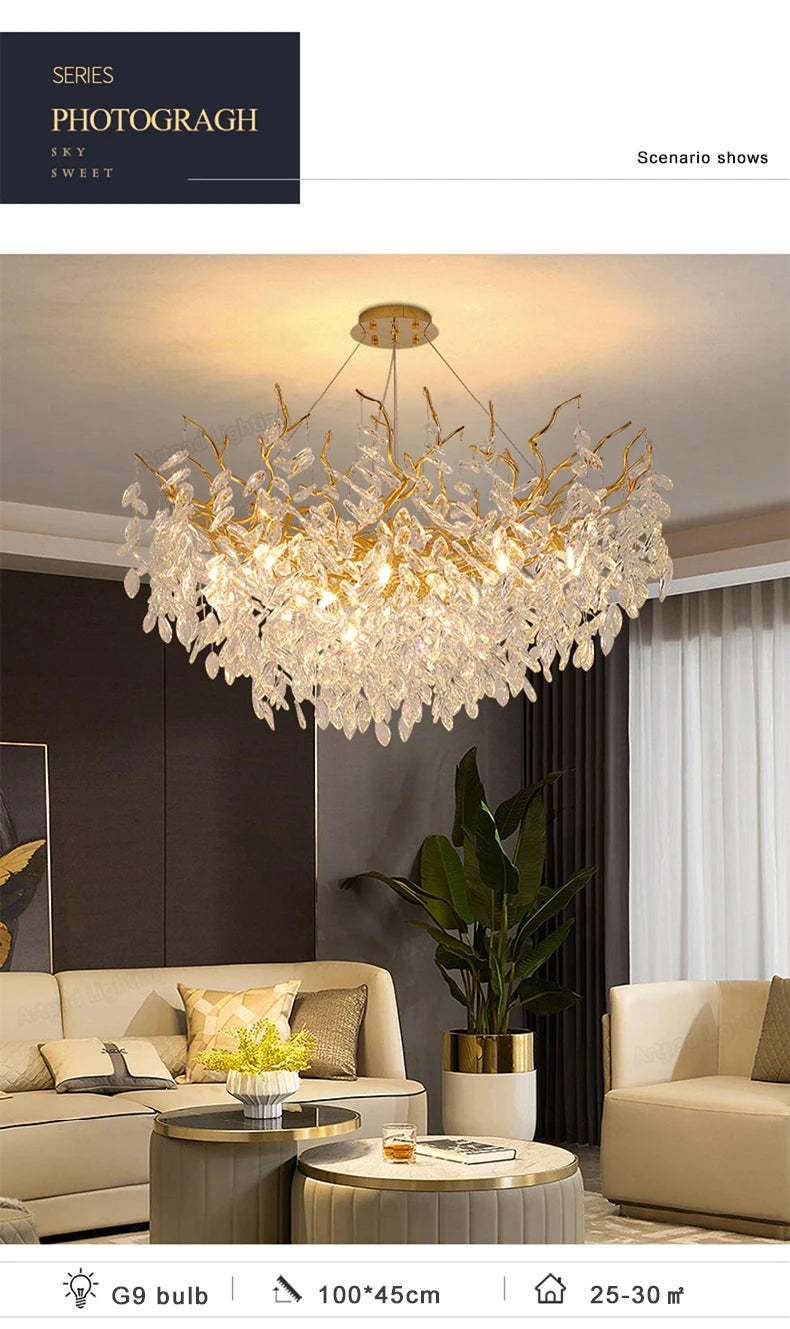 Gold LED Ceiling Chandelier Light