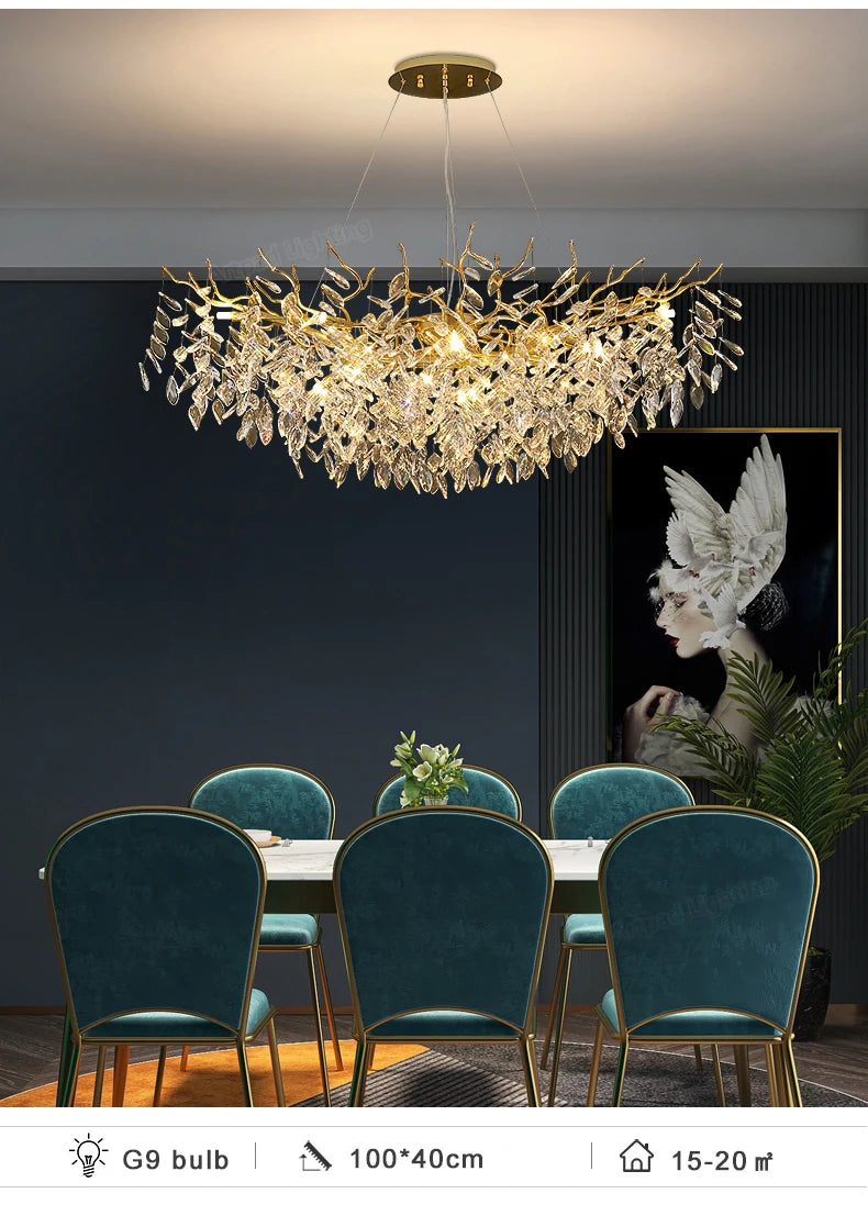 Gold LED Ceiling Chandelier Light