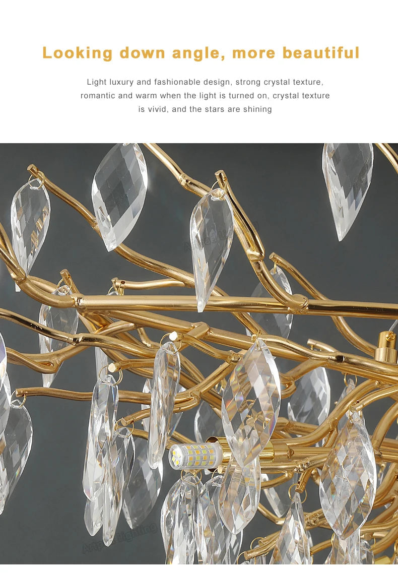 Gold LED Ceiling Chandelier Light