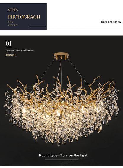 Gold LED Ceiling Chandelier Light