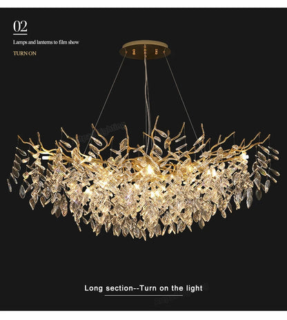 Gold LED Ceiling Chandelier Light