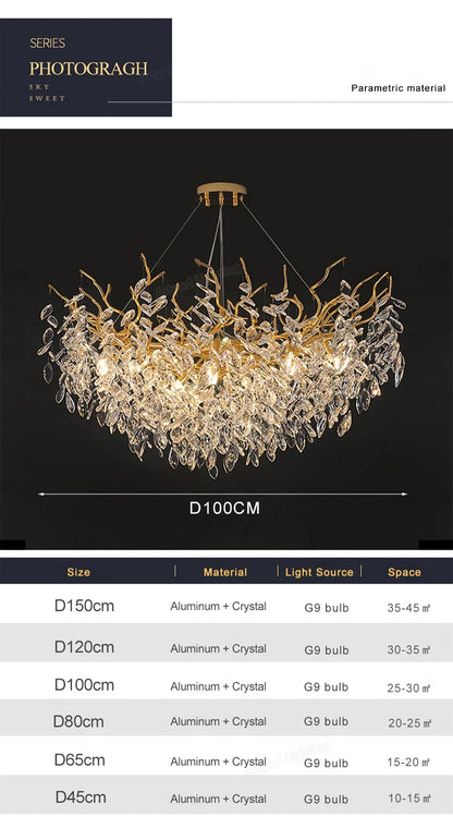 Gold LED Ceiling Chandelier Light