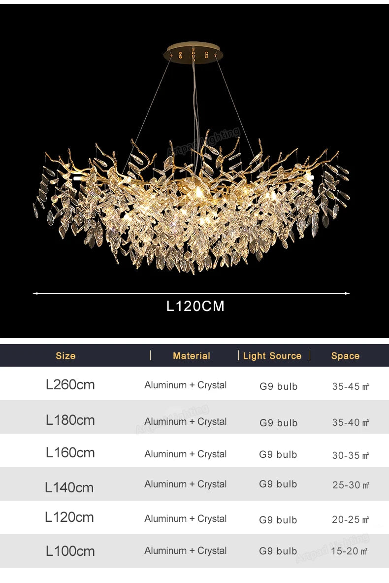 Gold LED Ceiling Chandelier Light