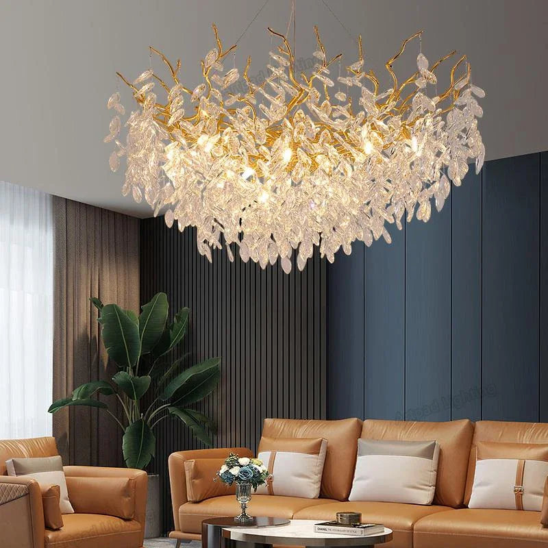 Gold LED Ceiling Chandelier Light