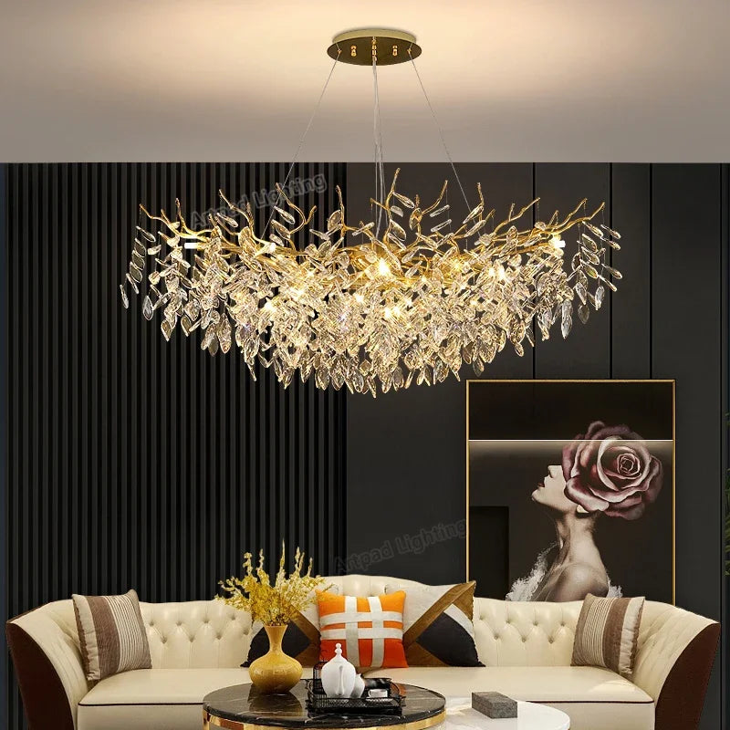 Gold LED Ceiling Chandelier Light