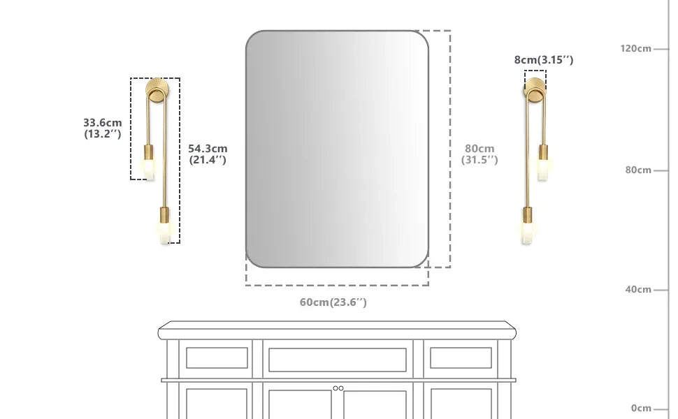 Gold LED Wall Light for Home