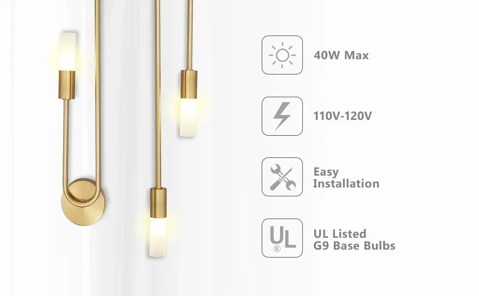 Gold LED Wall Light for Home