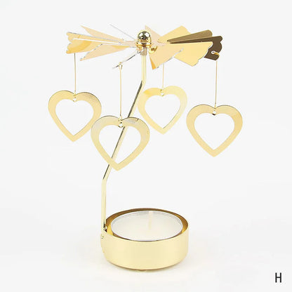 Gold Metal Carousel Candle Holder