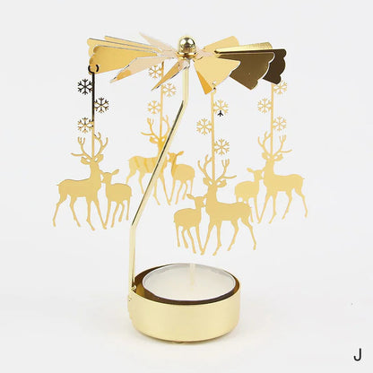 Gold Metal Carousel Candle Holder